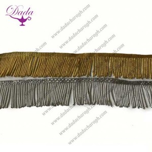 Customized Gold Bullion Wire <b>Fringe</b> Rhinestone Mesh Eco-Friendly <b>Trim</b> for Curtains - Product Image 6