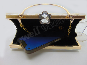 2022 New Party Fashion Wedding Bling <b>Clutch</b> Purse Evening Bag Women mother of pearl metal hand bag - Product Image 4