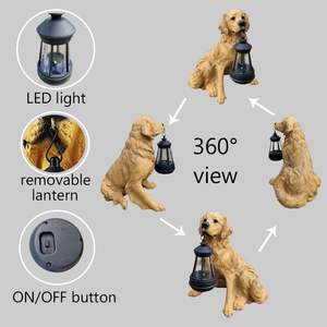 Estatua de Perro Colgante Solar LED, Adorno de Resina Artesanal para Jardín, Patio, Entrada, Decoración con Clasificación IP65, 2700K, Luz Suave, Funciona con Batería - Product Image 5