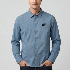 Chemise d'été tendance pour homme, légère, en coton, boutonnée, manches longues, décontractée, idéale pour la plage et les vacances - Product Image 3