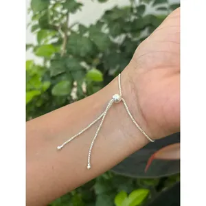 สร้อยข้อมือเงินแท้ 925 ประดับมูนสโตนสีรุ้ง พร้อมจี้ประดับทองและวัสดุโลหะผสมมุก เป็นของขวัญ - Product Image 5
