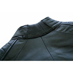 Blouson d'hiver vintage noir délavé classique pour homme en toile à col rond personnalisable grande taille coupe-vent respirant - Product Image 4