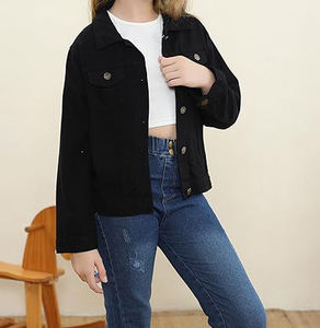 Ropa de bebé para niños de alta calidad, Chaquetas vaqueras de Color sólido para niños, camisas de manga larga para bebés, Tops, pantalones vaqueros para niños con botones de madera para bebés - Product Image 5