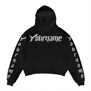 Sweat à Capuche Uni Épais Baggy Vente en Gros de Qualité Supérieure Poids Lourd Unisexe Polyester/Coton Blanc Hommes Surdimensionné Été Grande Taille Thermique - Product Image 3