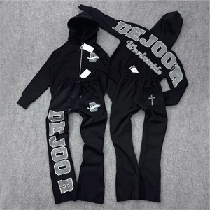 Chándal con Capucha de Talla Grande, Personalizado con Logotipo, Diseño 2026, Etiqueta Privada, Impresión, Ligero, Felpa Técnica, Pantalones y Sudadera con Efecto Desgastado por el Sol - Product Image 1