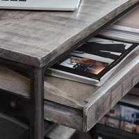 Bureau moderne en bois de manguier gris et métal