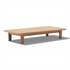 Juego de Sofás Minimalista Moderno con Estructura de Madera de Teca Maciza, Sillón de 3 Plazas, Sillón Individual, Mesa de Centro Larga y Corta para Sala de Estar - Product Image 4