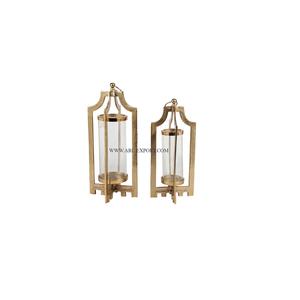 Lot de 2 Bougeoirs en métal et verre de différentes tailles pour la décoration intérieure Meilleure vente Bougeoir et support pour décoration de table - Product Image 1