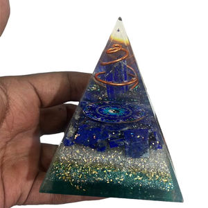 Pirámide de Orgón Nubia de Lapislázuli con Lapislázuli en Bruto |   Feng Shui, Sabiduría Ecológica, Protección Contra la Energía Electromagnética (EMF) y Decoración Espiritual - Product Image 1