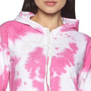 Sudadera con capucha personalizada Tie Dye para mujer, ajuste de gran tamaño, tela cómoda de mezcla de algodón, pedidos a granel, Sudadera con capucha transpirable - Product Image 5