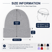 Bonnet tricoté personnalisable avec doublure en fibre d'argent, anti-ondes électromagnétiques Faraday, anti-radiation, antibactérien et respirant