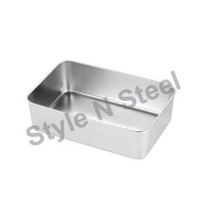 Plateau de service rectangulaire en acier inoxydable avec couvercle Plateau en métal de la meilleure qualité pour la décoration de la maison et du restaurant Technique d'émail de couleur - Product Image 2