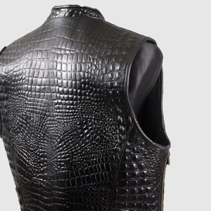 Fabricants et fournisseurs de gilets en cuir pour hommes, gilets en cuir pour moto, gilets en cuir tendance, fabriqués au Pakistan - Product Image 4