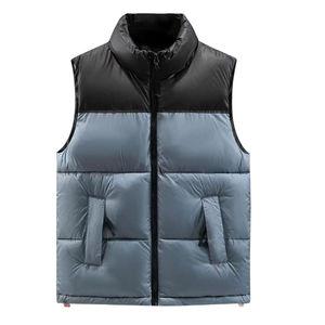 Respirant meilleure qualité hommes gilet hiver sans manches gilet nouveauté 2 tons coton gilet avec coupe-vent Zip personnalisé OEM - Product Image 2
