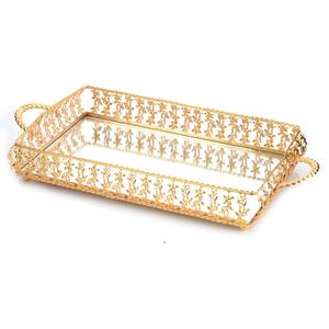 Beat Selling Plateau décoratif de Noël en métal avec base en miroir Nouveau style en plateau en métal au prix de gros et plat de service. - Product Image 2