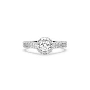 AJRETAIL Bague en diamant de laboratoire de 0.998 carats en or blanc clouté F couleur VS1 clarté IGI cadeau d'anniversaire de fiançailles de mariage - Product Image 2