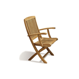 Chaise avec accoudoirs pliants en bois de teck massif au design moderne pour les repas en plein air, les jardins, les parcs, les restaurants, les salons, les cuisines et les villas - Product Image 6