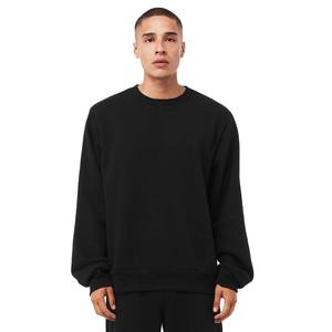 High Quality <b>Black</b> 100% cotton <b>Fleece</b> Long Sleeve Hoodies for Men Embroidered Pullover oversize Sweatshirts for Winter - Product Image 1