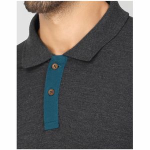 เสื้อยืดผู้ชายแขนสั้นกันยับผ้าฝ้าย100% เสื้อโปโลพิมพ์ลายปัก100% โปโลผ้าฝ้ายสไตล์คลาสสิกพอดีตัวของผู้ชาย - Product Image 4