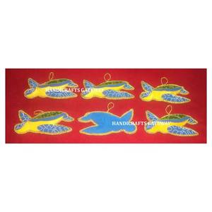 Ornements de Noël très attrayants en forme de tortue colorée magnifique broderie perlée et Zari fonctionne pour l'ornement de décoration de la maison - Product Image 1