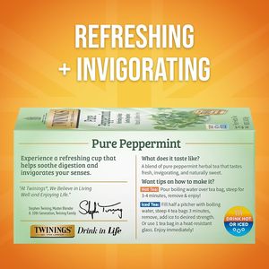 Té de Hierbas de Menta Pura Twinings en Bolsitas Individuales, 25 Unidades (Paquete de 6) 150 Bolsitas de Té - Product Image 3