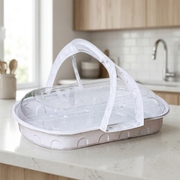 Boîtes à pâtisserie et bento ovales jetables en PVC, gaufrées et vernissées, pour pâtisseries, desserts et Noël - Vente en gros