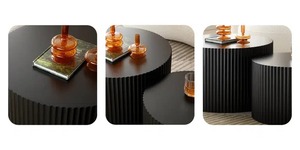 Table cylindrique ronde élégante en or conçue pour les chambres à coucher et les coins décoratifs avec un attrait intemporel - Product Image 4