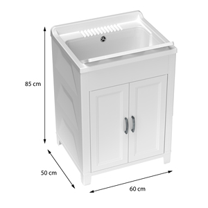 Mobile Bagno Mongardi 60L x 50D in Resina, Moderno ed Ecologico, Forabile per Installazione Rubinetto, Resistente agli Acidi, per Interni - Product Image 5