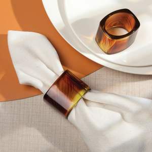 Porte-serviettes en résine de haute qualité, couleur marron, design tendance, personnalisable, pour restaurant, hôtel, mariage, artisanat en résine - Product Image 1