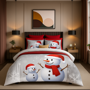 Parure de lit double moderne à imprimé numérique de Noël, en coton Ranforce, 200x220, pour usage domestique - Product Image 5