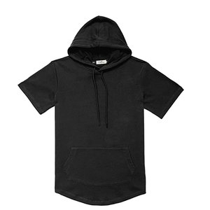 Camiseta Premium de manga corta con capucha para hombre 100%, camiseta MOQ baja de alta calidad con capucha a la venta, camisetas transpirables para Unisex - Product Image 1