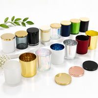 Pot à bougie électrolytique en verre vide de luxe Récipient à bougie d'aromathérapie avec couvercle miroir doré pour la fabrication de bougies