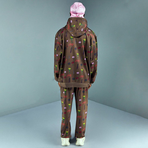 Conjunto de chándal con capucha transpirable personalizado para hombre estampado transpirable de talla grande para la temporada de invierno logotipo frontal cierre con cordón - Product Image 6