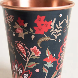 Vaso de chupito impreso de cobre Premium para amantes de la barra Vaso de chupito de cobre vintage con estampado artístico Vaso de chupito de cobre impreso con estilo - Product Image 1