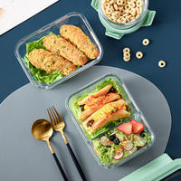 Contenants de stockage de cuisine en verre, compatibles four et congélateur, pour la préparation des repas, pour enfants et adultes, boîte à lunch acceptable