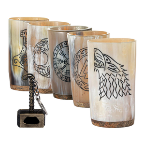 Vaso de chupito de cuerno hecho a mano auténtico vaso de chupito de cuerno natural taza de fiesta única vaso de beber decorativo para cerveza por Artesanías de lujo - Product Image 6