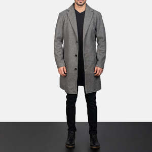 Manteau gris en laine à simple boutonnage pour homme Petrillo - Product Image 4
