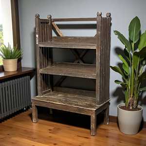 Rustic <b>Wooden</b> Bookshelf for Home Office Living Room Bedroom School Hotel with Durable Metal Cabinet Design - Product Image 2
