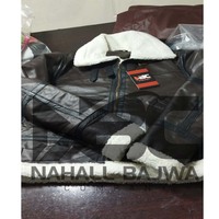 Veste en cuir marron pour pilote B3, veste bomber en fourrure pour aviateur.
