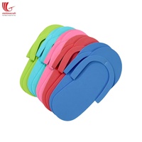 Sandales de pédicure jetables pliables antidérapantes en mousse, tongs pliables multicolores pour salon de manucure, commande en gros