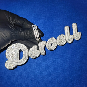 Collier avec nom en argent sterling 925 de qualité supérieure, moissanite, pendentif personnalisé avec lettre, aspect diamant brillant, cadeau de luxe glacé hip-hop - Product Image 4