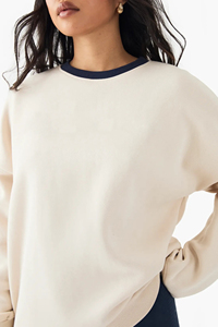 Sweat-shirt pour femme en tricot imprimé long et ample avec intérieur en polaire confortable, respirant, mélange de coton écologique, décontracté pour tous les jours - Product Image 3