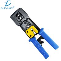 Tang Crimping ELE-GATE Profesional Kelas Industri untuk Kabel RJ45/RJ12/RJ11, Pegangan Ergonomis untuk Kabel 23 AWG