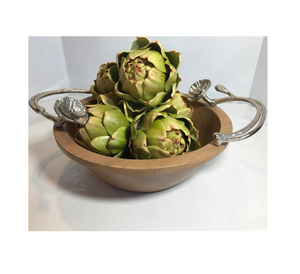 Bol en bois léger avec poignée en métal pour servir du riz aux fruits et de la salade, idéal pour un usage domestique quotidien et les pique-niques en plein air - Product Image 1