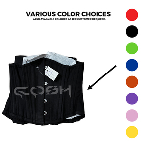 Corsé de Fitness Personalizado de Algodón Negro, con Varillas de Acero Resistentes, con Cordones Ajustables en la Espalda - Product Image 3