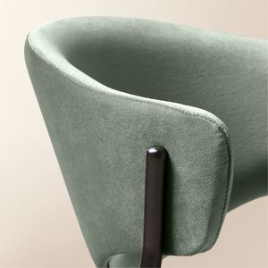 Contemporary Green Dining Chair with soft Fabric Finish A Modern Accent for Homes, Offices, or Restaurants - Product Image 6