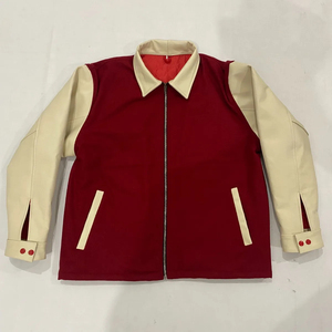 Veste universitaire de baseball à manches en cuir avec broderie en chenille personnalisée pour hommes prix d'usine avec logo sur le devant Vestes pour hommes - Product Image 1