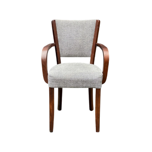 Chaise en bois courbé moderne avec assise et dossier en tissu - Product Image 1