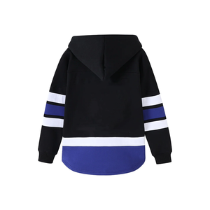 Sweat à capuche unisexe en polaire premium pour l'hiver, col lacet, brodé, chaud et épais, 100 % biologique, pour l'équipe de hockey noire de l'État - Product Image 6