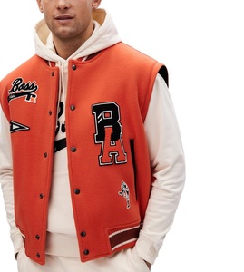 2025 nouveaux hommes Baseball bleu varsité veste hommes marque élégante veste Design de mode vin veste - Product Image 2